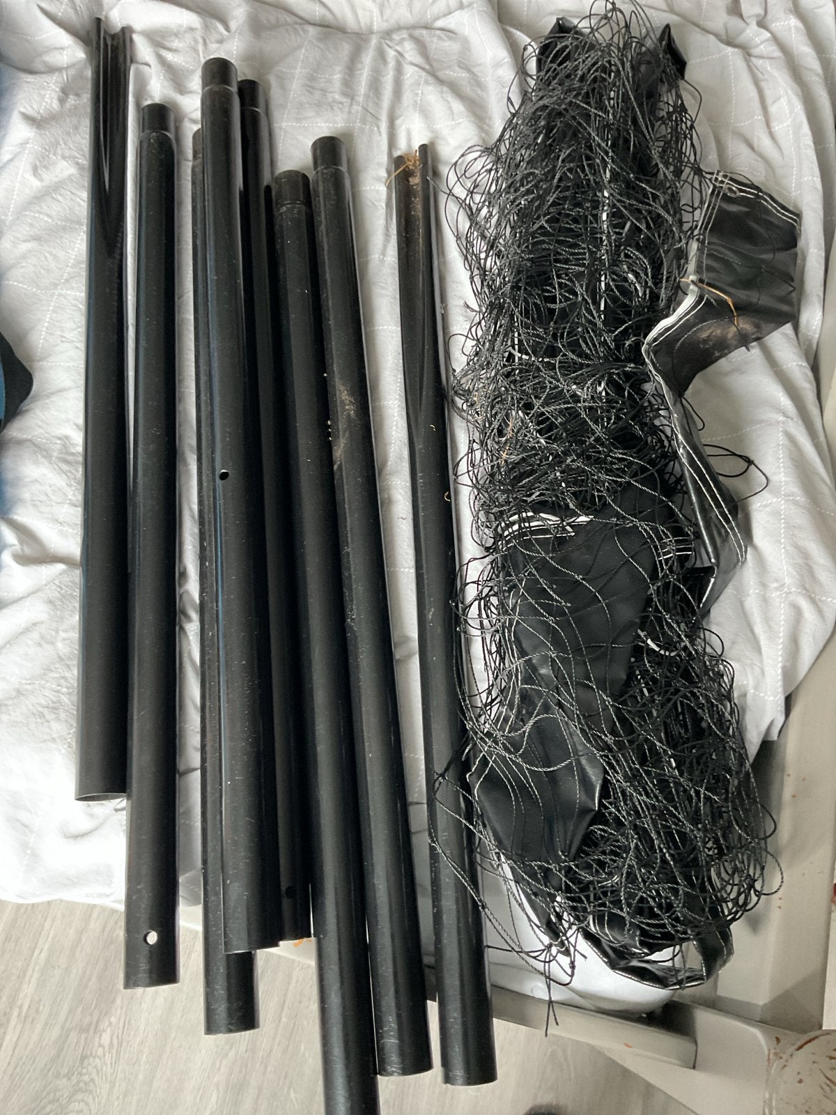 Complete volleybalset met net en palen, Ophalen, Gebruikt, Overige typen