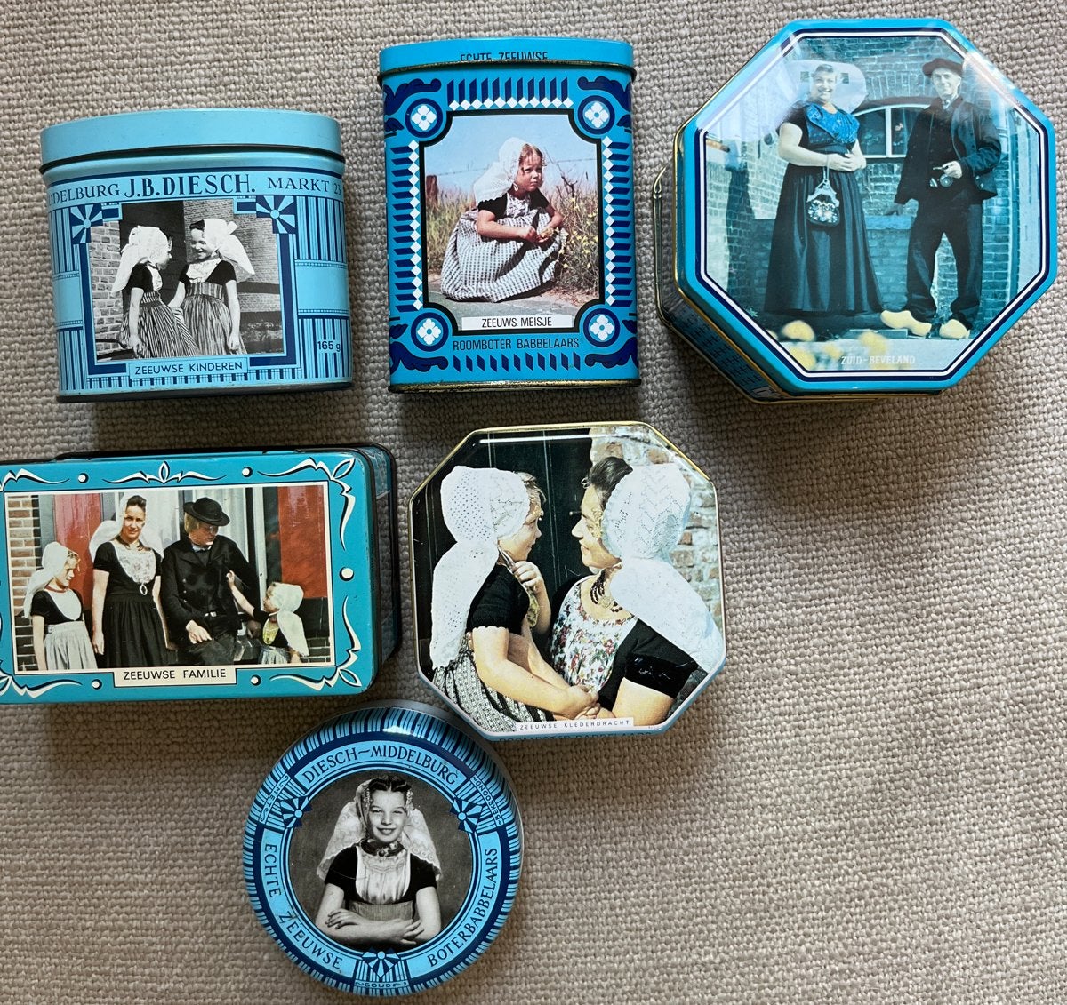 Collectie Zeeuwse Roomboterbabbelaars blikken, Verzamelen, Blikken, Ophalen of Verzenden, Gebruikt, Overige