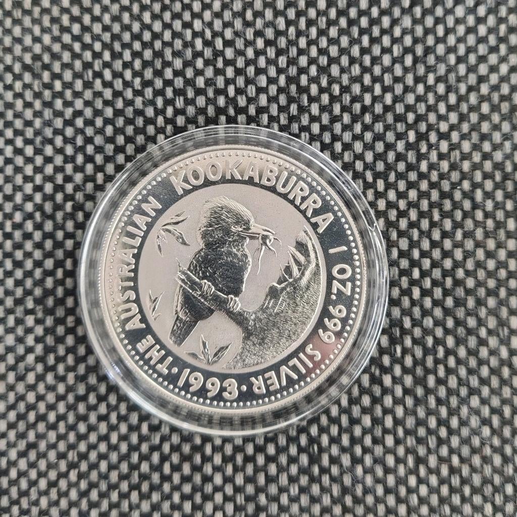 Kookaburra 1993 zilveren munt 1 Oz zilver 190.581 oplage, Ophalen of Verzenden, Midden-Oosten, Zilver