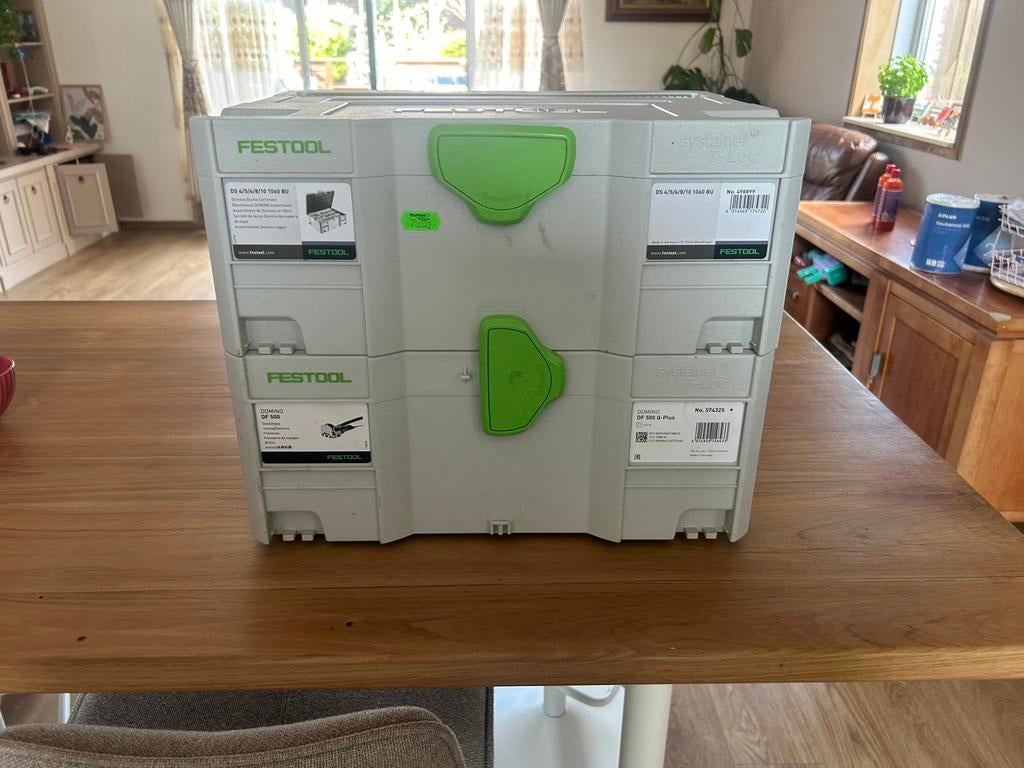 Festool Domino DF 500 Q met assortiment domino’s Nieuwstaat, Decoupeerzaag, Ophalen of Verzenden, Zo goed als nieuw, 30 tot 70 mm