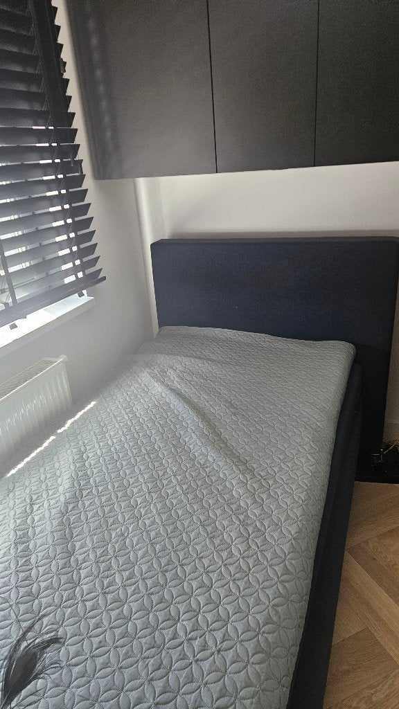 Boxspring donkerblauw 100x210, Ophalen, Overige materialen, 100 cm, Eenpersoons