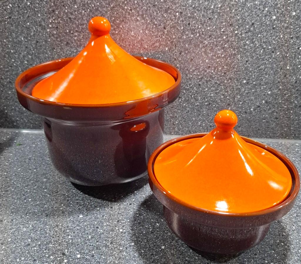 Vintage Driehoek Huizen Keramische  dekschalen potterie, Ophalen of Verzenden, Zo goed als nieuw, Overige materialen, Pot, Bus of Blik