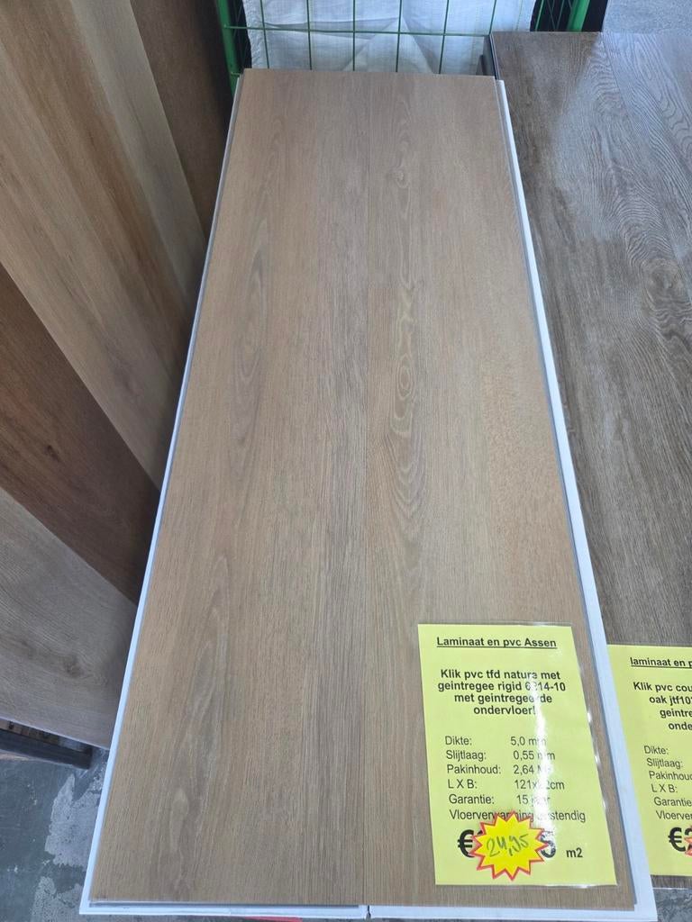 restpartij click pvc TFD-6214 met geïntegreerde ondervloer!, Ophalen, Nieuw, 75 m² of meer, Laminaat