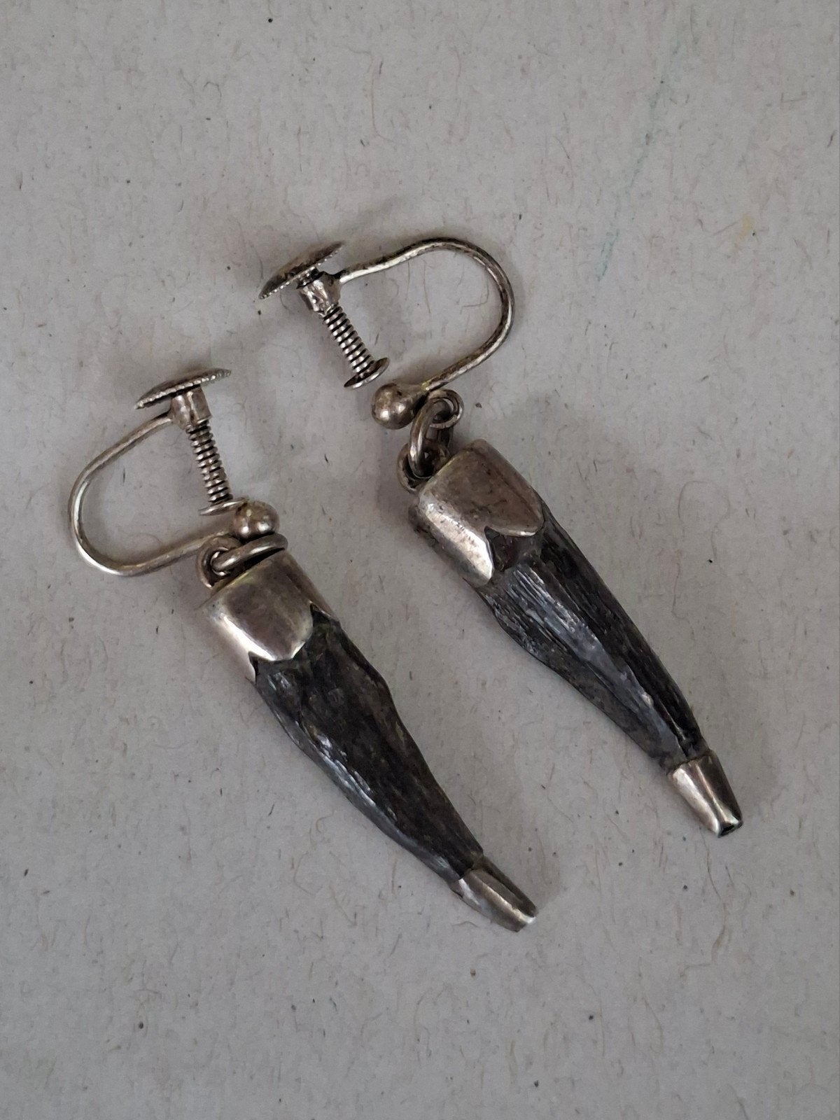 Vintage/antieke Zilveren Oorbellen - Jacht trofee, Sieraden, Tassen en Uiterlijk, Ophalen of Verzenden, Zilver, Oorbellen