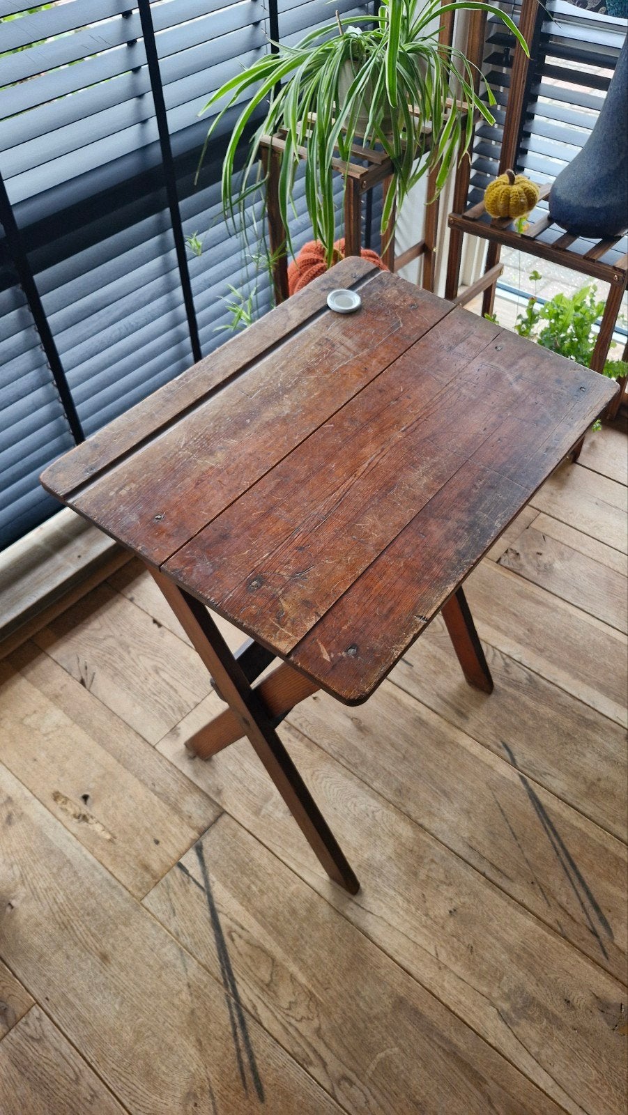 Antiek inklapbaar schoolbureau / veldtafel - Seiffert, Ophalen of Verzenden