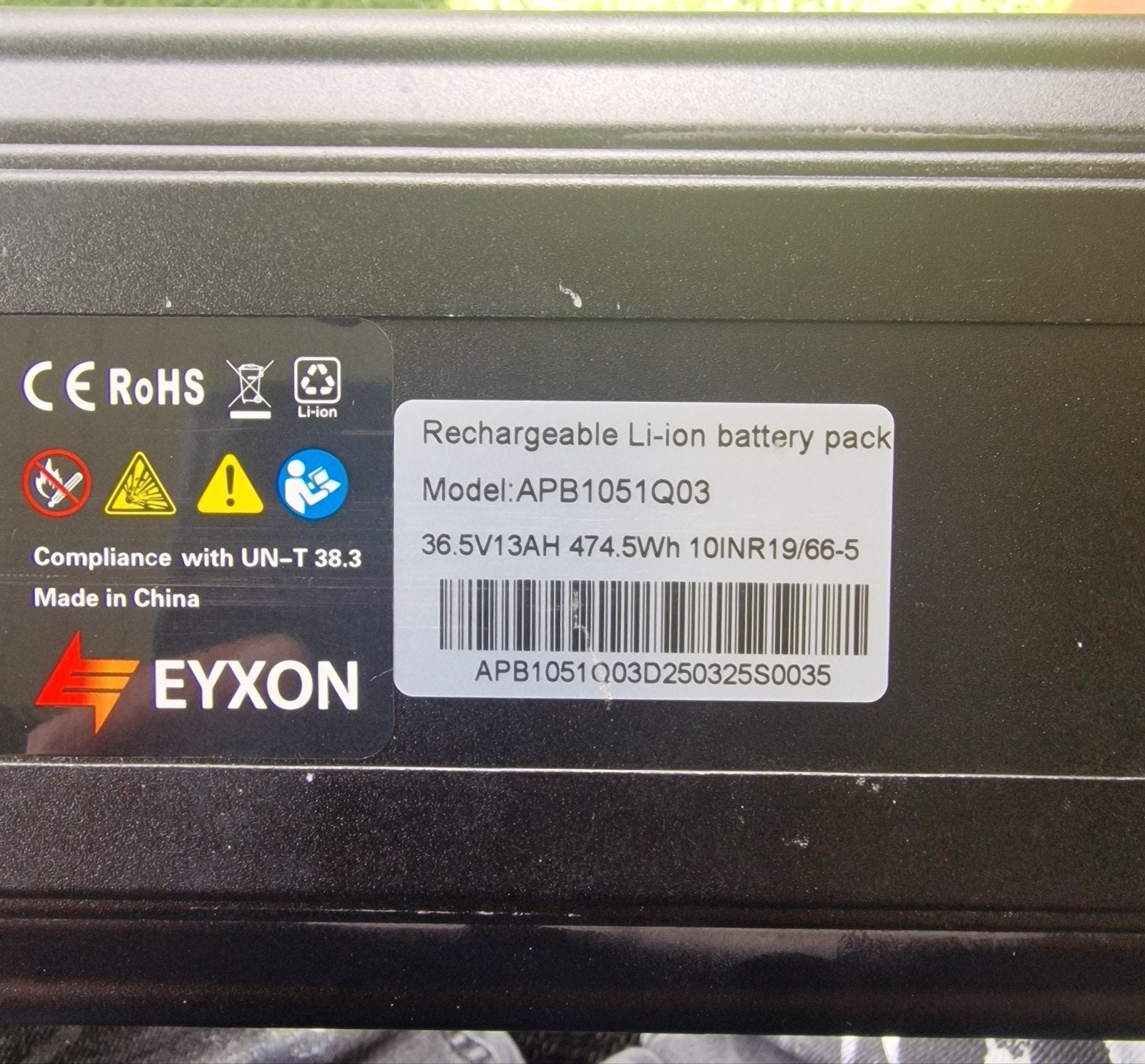 EYXON E-bike accu 36.5V 13Ah 474.5Wh. Stella type 3, Fietsen en Brommers, Ophalen of Verzenden, Zo goed als nieuw