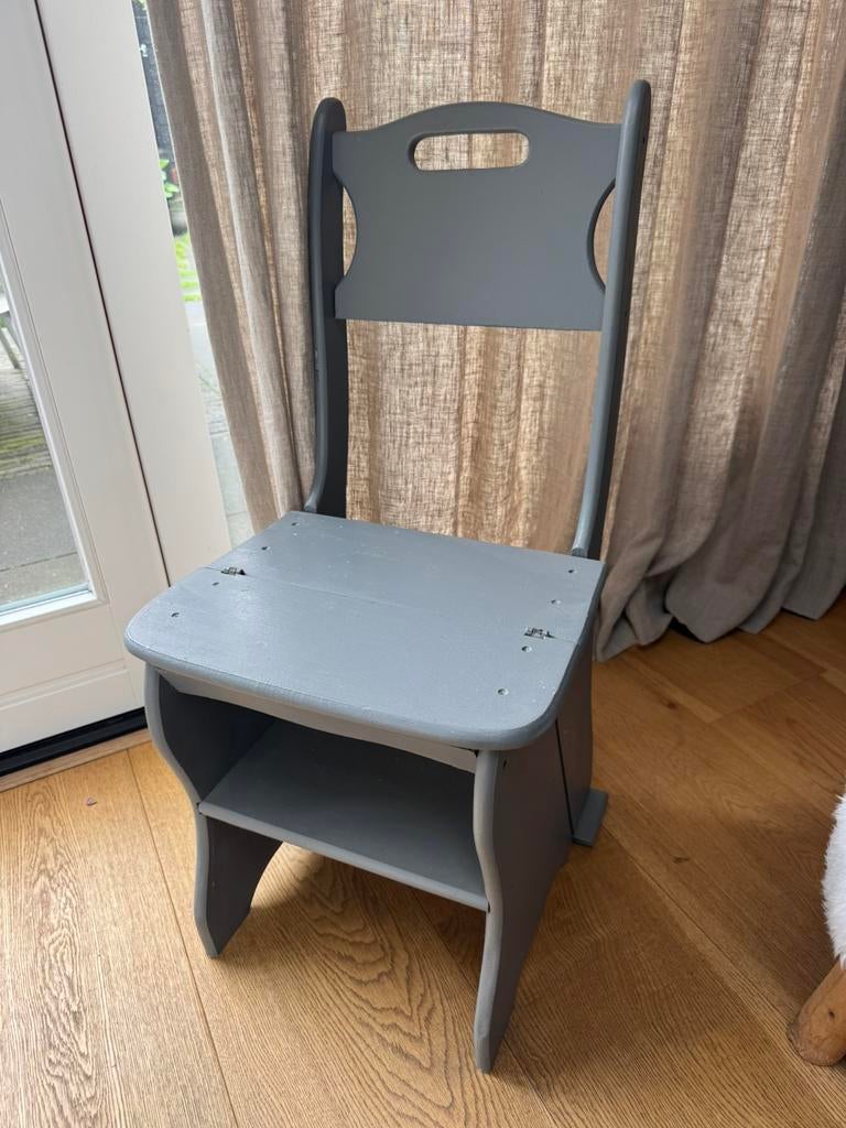 Vintage klapstoel/trap, Huis en Inrichting, Stoelen, Ophalen, Gebruikt, Hout, Eén