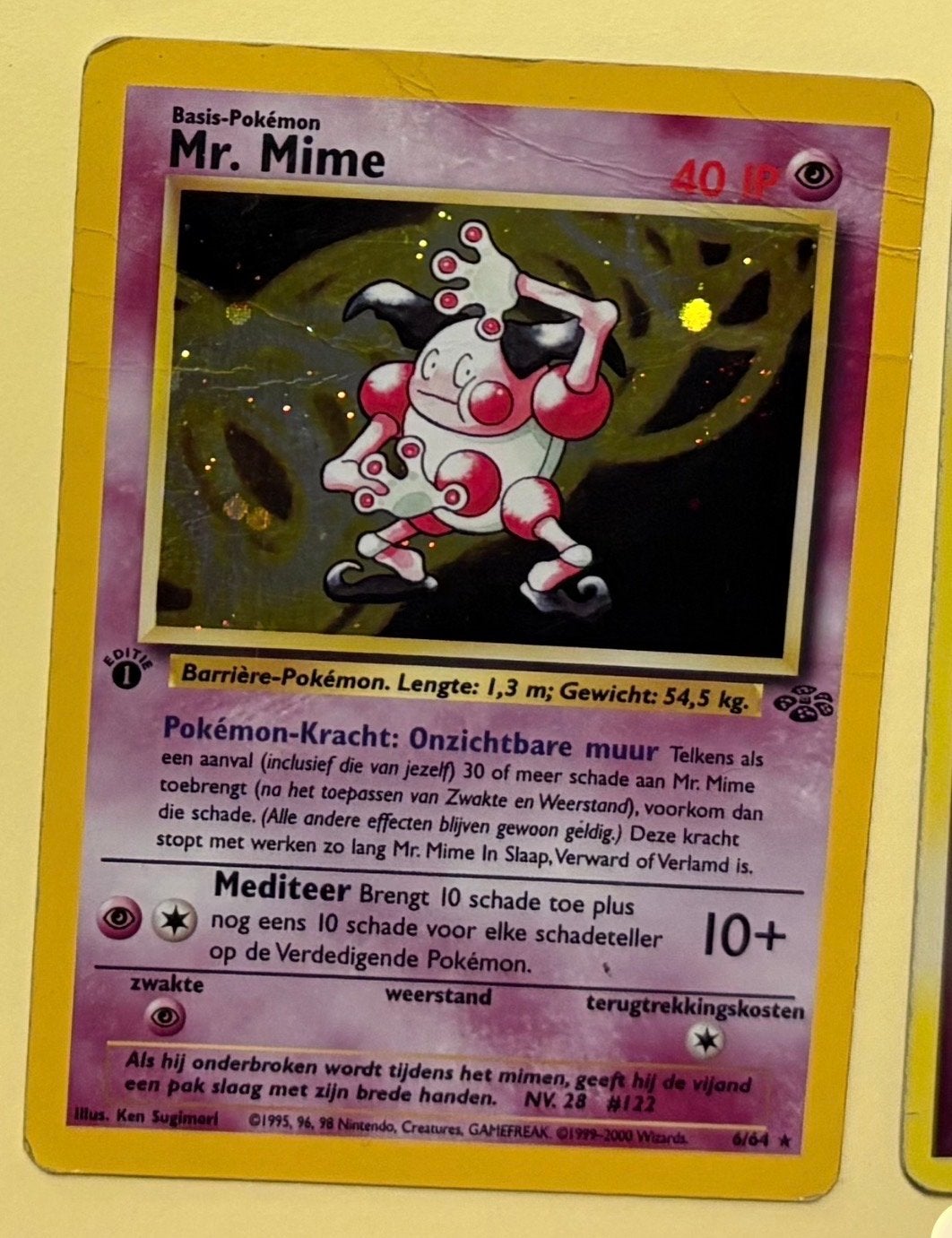 Pokémon Kaart Mr. Mime 6/64, Ophalen of Verzenden, Gebruikt, Losse kaart, Foil