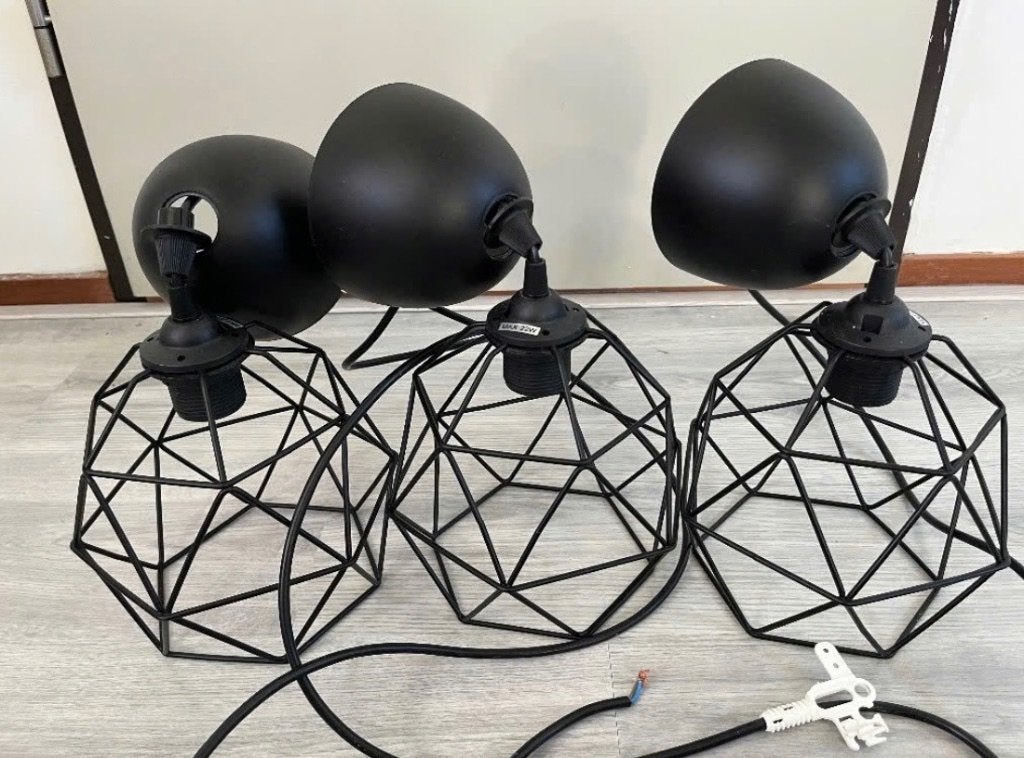 Ikea hanglampen (brunsta/havsdjup), Ophalen, E27 (groot), Zo goed als nieuw, Metaal