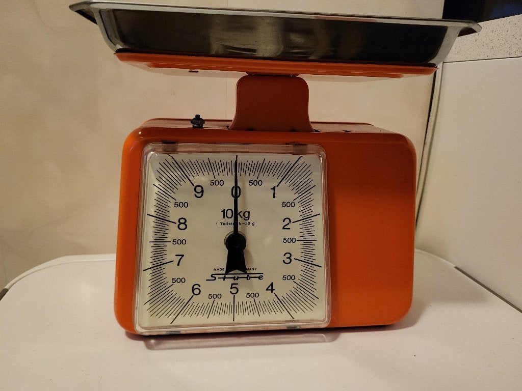 60er jaren / Retro Stube Oranje keukenweegschaal, Ophalen of Verzenden, Huis en Inrichting