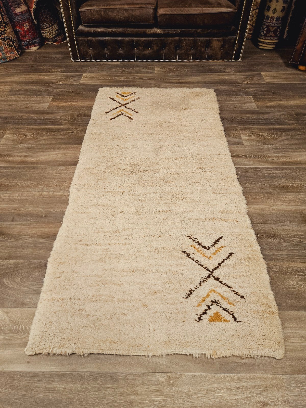 Handgeknoopt Berber Tapijt. Mooie dikke wol! Weg = Weg!, 100 tot 150 cm, Bruin, 200 cm of meer, Ophalen of Verzenden