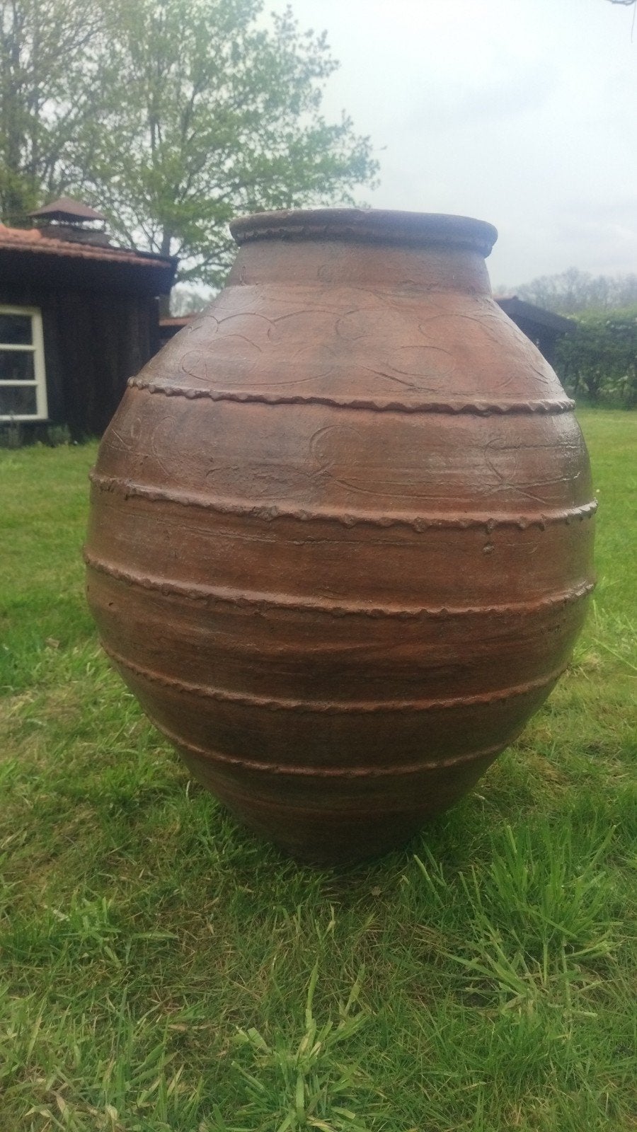 Oude terracotta olijfolie (wijn) kruik / amfoor, Ophalen