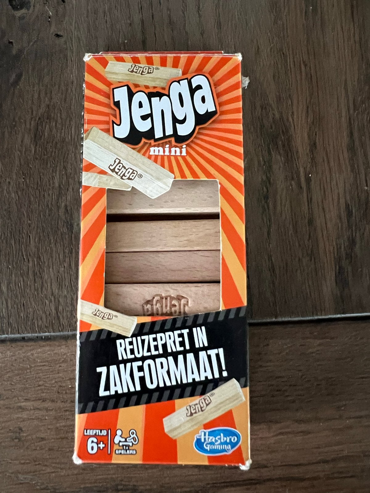 Jenga Mini - Reuzepret in zakformaat!, Een of twee spelers, Ophalen of Verzenden, Gebruikt