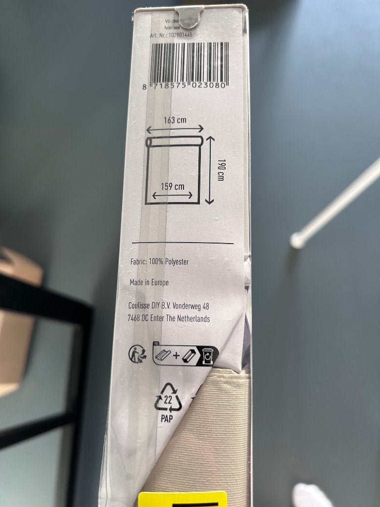 Rolgordijn lichtdoorlatend 160 breed / 190 hoog! Light Sand, Ophalen, 190 cm, Beige, Nieuw