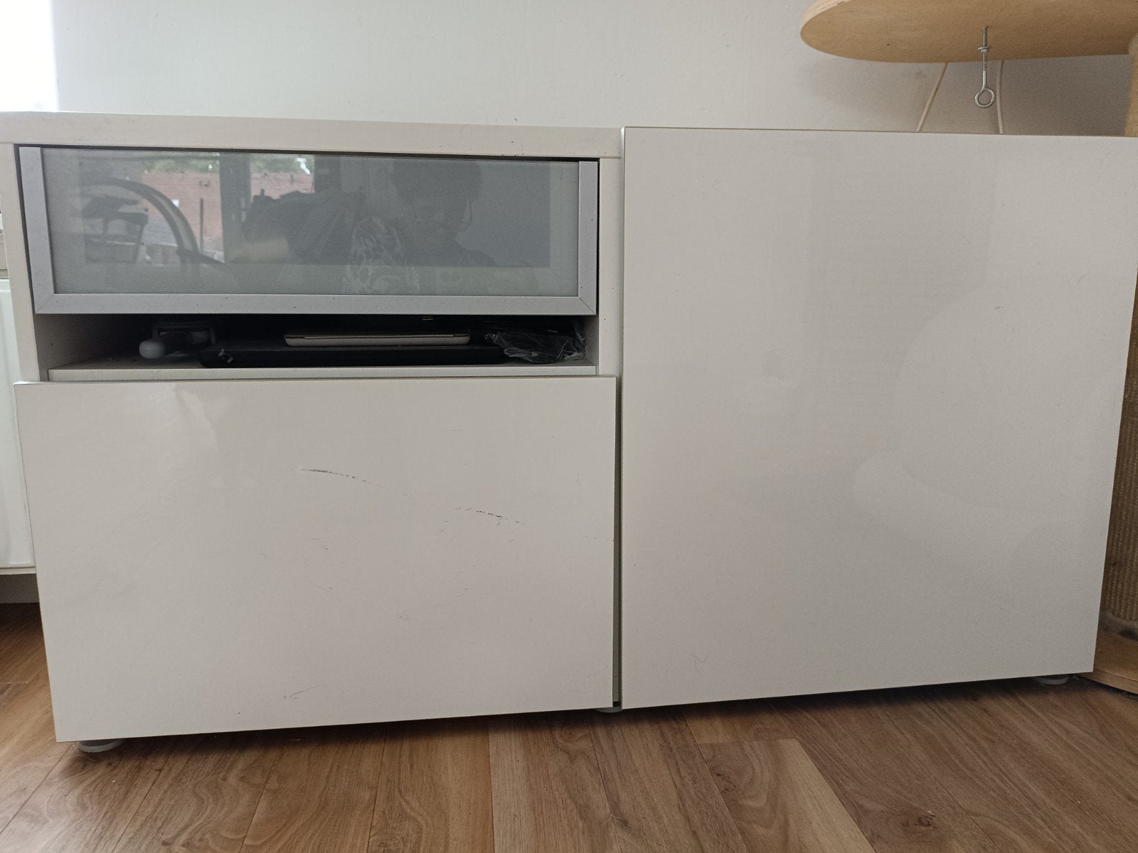 IKEA Besta opbergkast met glazen lade en dichte deuren, Huis en Inrichting, Kasten | Overige, Ophalen, Gebruikt