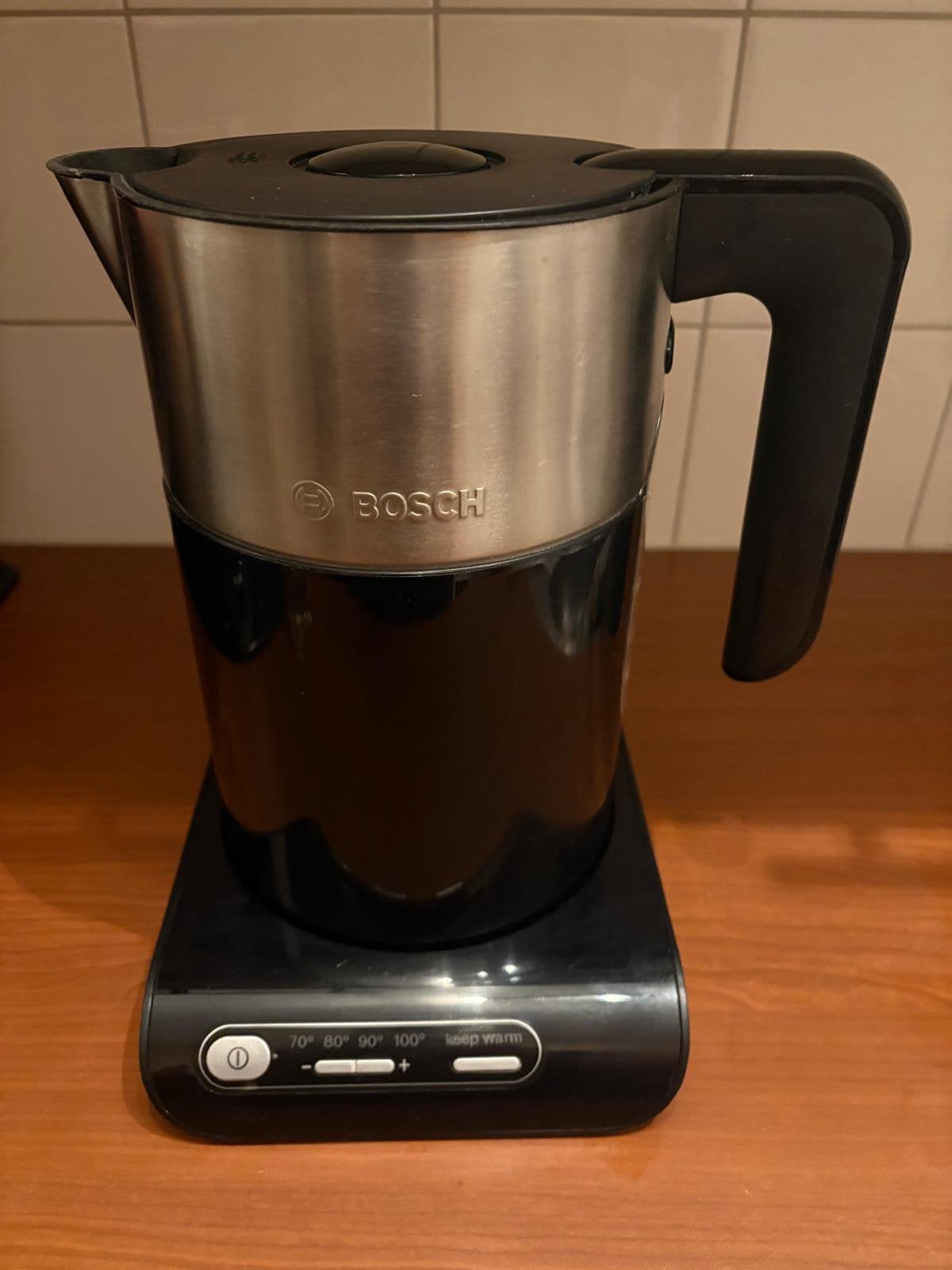 Bosch TWK8613P Styline waterkoker, 1 tot 2 liter, Ophalen, Zo goed als nieuw