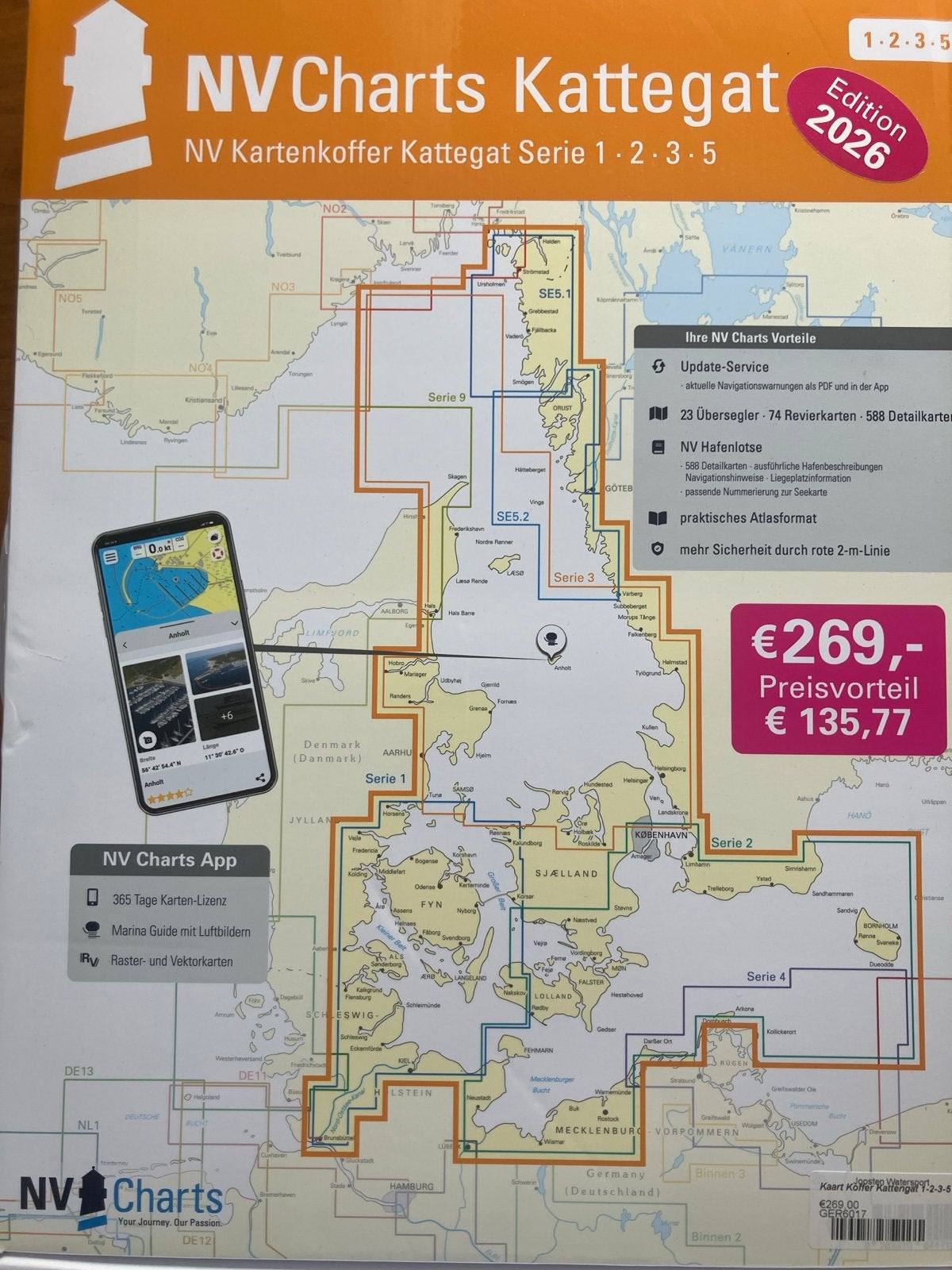 Waterkaart NV Charts Kattegat Serie 1.2.3.5 - Editie 2026, Ophalen of Verzenden, Nieuw