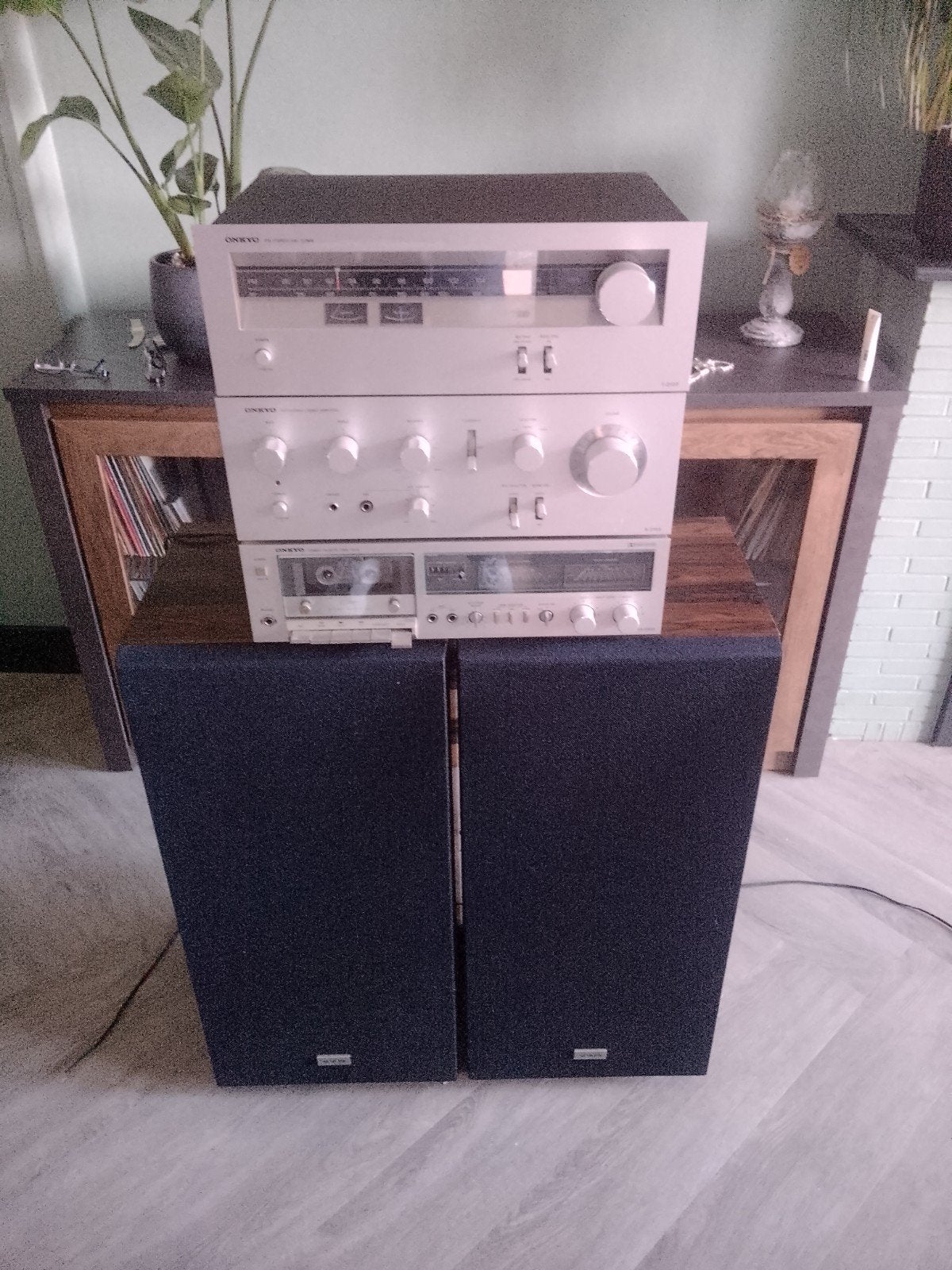 Onkyo Stereo Set, Tuner, Versterker, Cassettedeck & Boxen, Gebruikt, Losse componenten, Ophalen, Tuner of Radio
