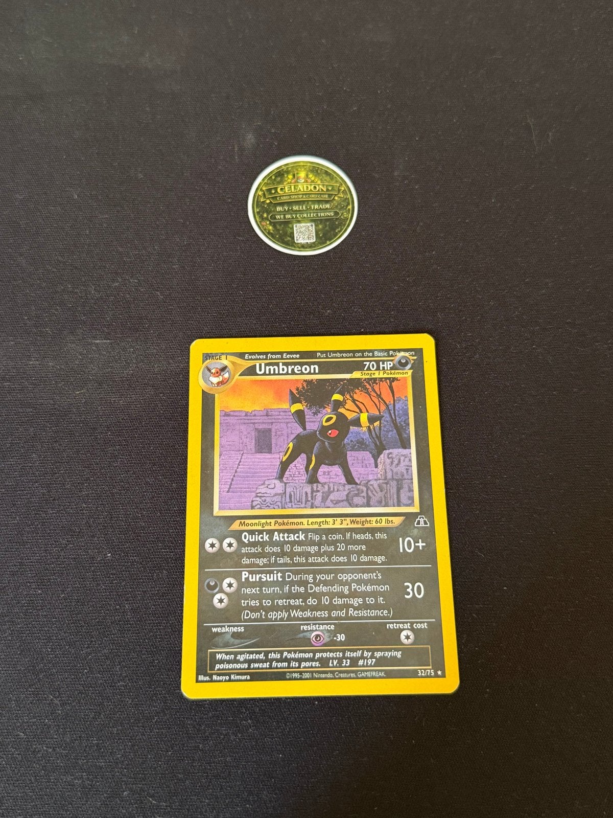 Pokémon Umbreon 33/75 Neo Discovery Kaart, Ophalen of Verzenden, Zo goed als nieuw, Losse kaart