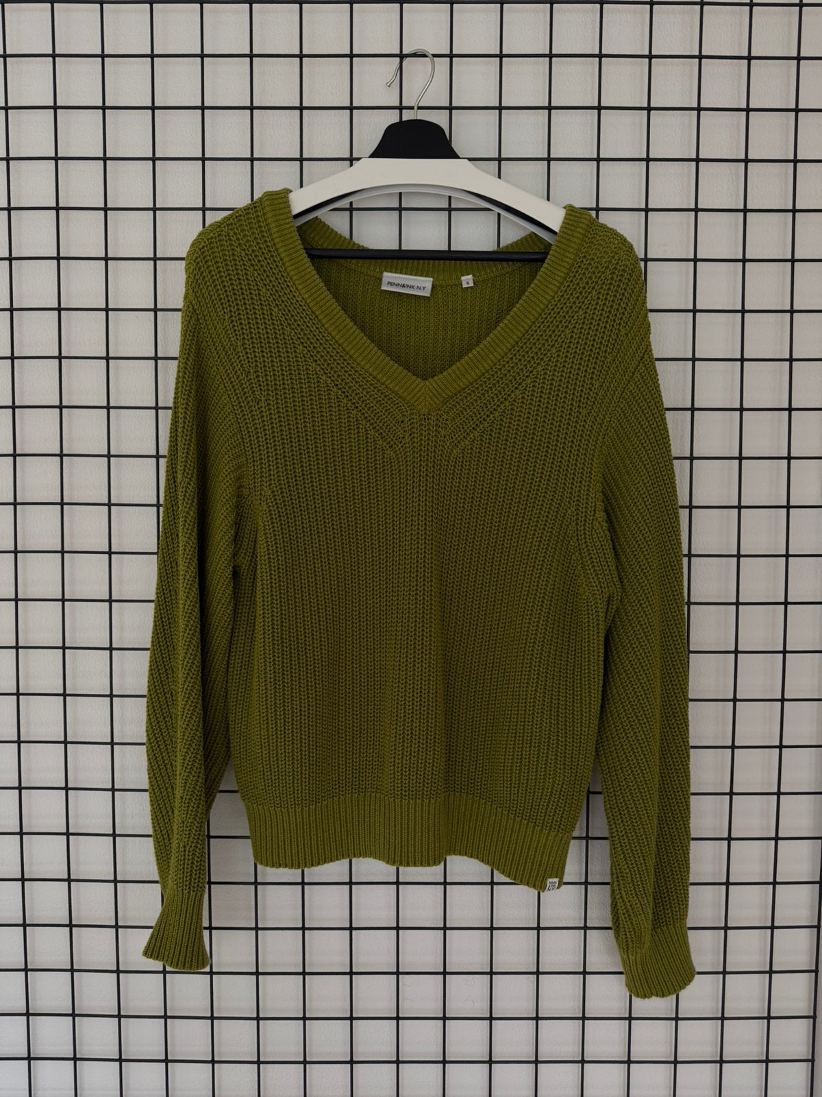 Penn&Ink gebreide trui met v-hals groen maat S, Kleding | Dames, Verzenden, Zo goed als nieuw, Maat 38/40 (M), Groen