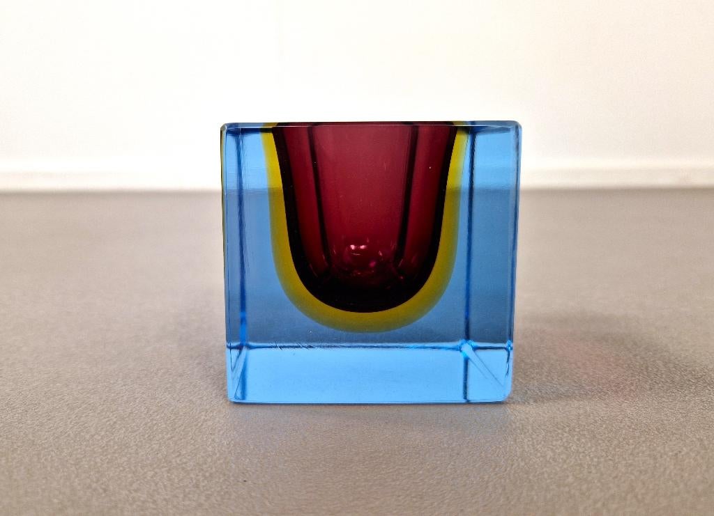 Murano Sommerso | Glazen Kubus | Jaren 60, Ophalen of Verzenden