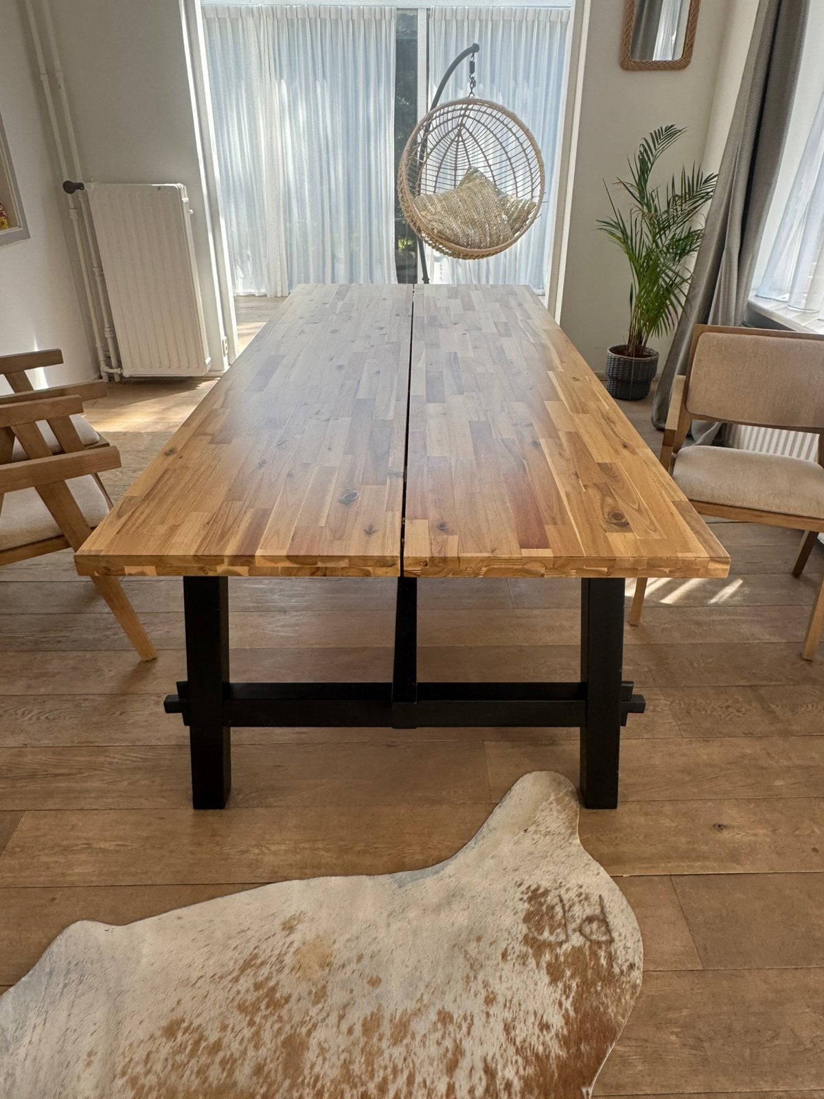 LAATSTE KANS! IKEA SKOGSTA eettafel 235x100 cm – z.g.a.n., Ophalen, 200 cm of meer, 50 tot 100 cm, Zo goed als nieuw