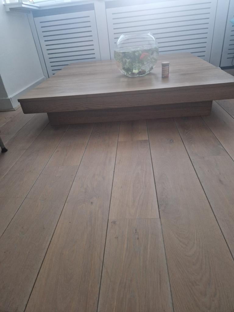 Salontafel 120x120 (design) eikenhout, Ophalen, Zo goed als nieuw, Minder dan 50 cm, Design (Goossens)