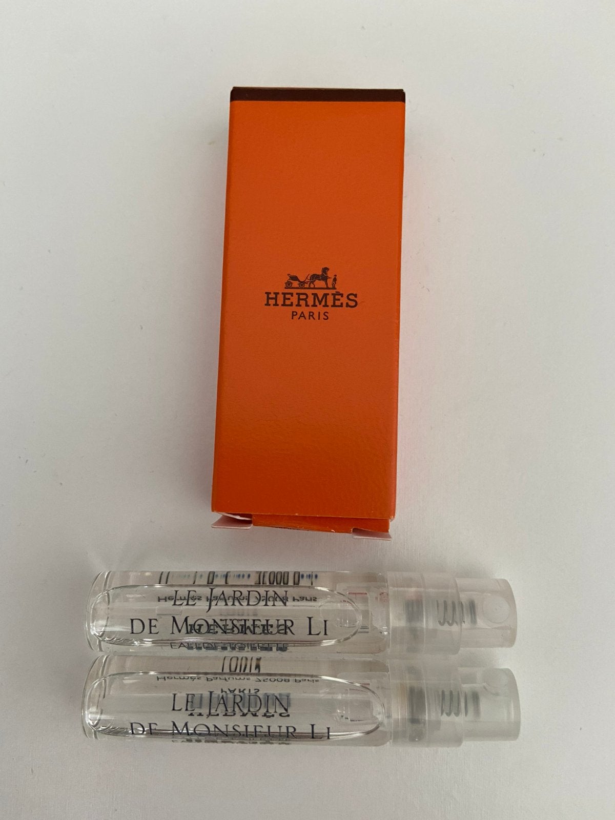 Hermès 2x samples Le jardin de monsieur li, Verzamelen, Parfumverzamelingen, Ophalen of Verzenden, Nieuw, Proef of Tester, Gevuld