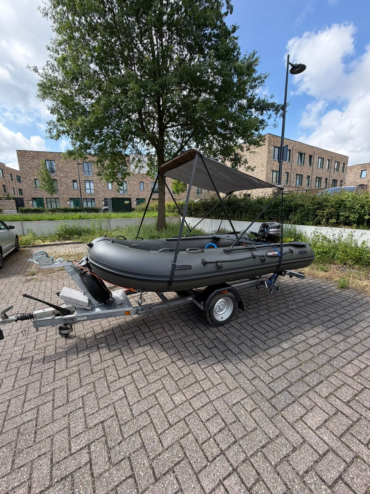 Raptor X-Wide 330 boot + Mercury 9,9 PK + Geremde Trailer, PVC, Buitenboordmotor, Mercury, Ophalen