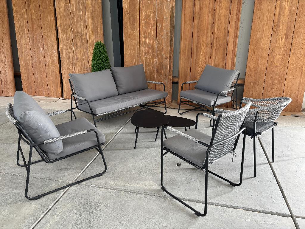 Loungeset Kimora | rope | lichtgrijs, Ophalen, 6 zitplaatsen, Nieuw, Bank