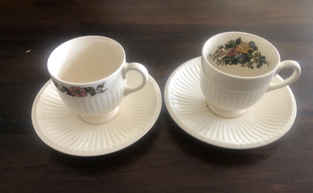 Wedgwood espresso kop en schotel 2 stuks, Ophalen of Verzenden, Zo goed als nieuw, Porselein, Kop en/of schotel