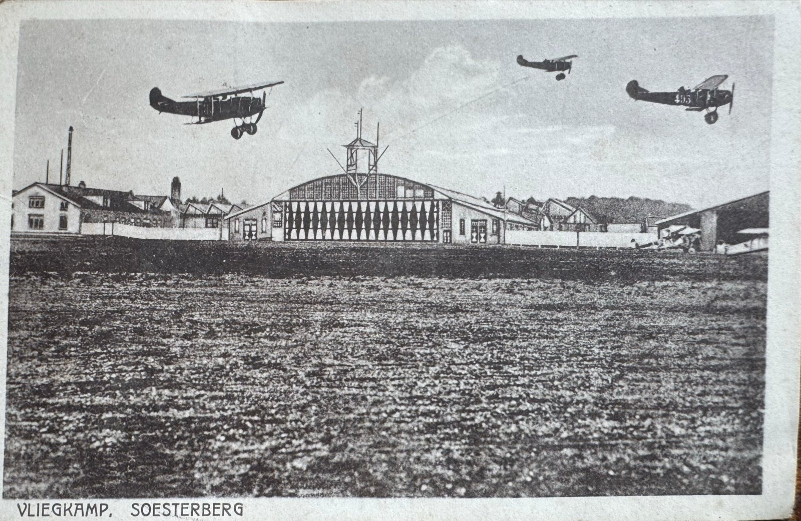 Vintage Ansichtkaart Vliegbasis Soesterberg - Vliegtuigen, Ophalen of Verzenden, Voor 1920, Gelopen, Utrecht