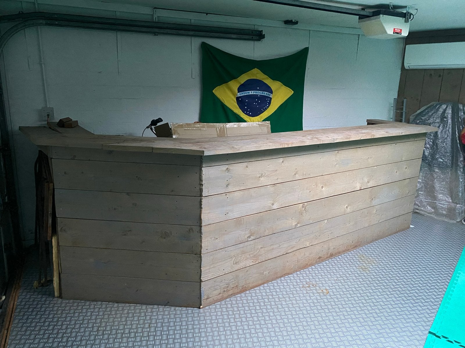 Steigerhouten bar voor clubhuis, mancave / brandhout??!, Ophalen, Gebruikt