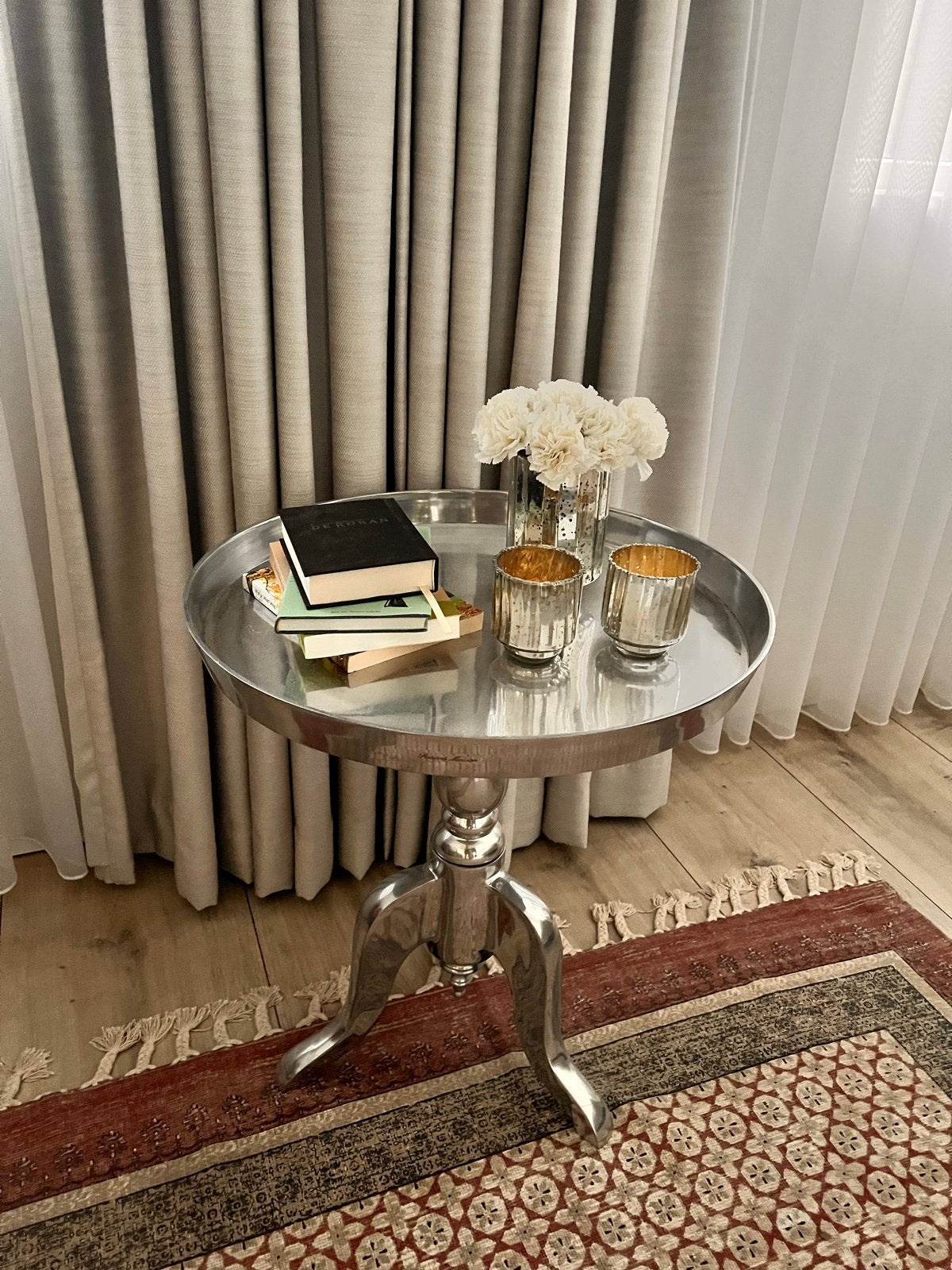 Rivièra Maison bijzettafel, zo goed als nieuw, Minder dan 55 cm, Metaal of Aluminium, Rond, Zo goed als nieuw