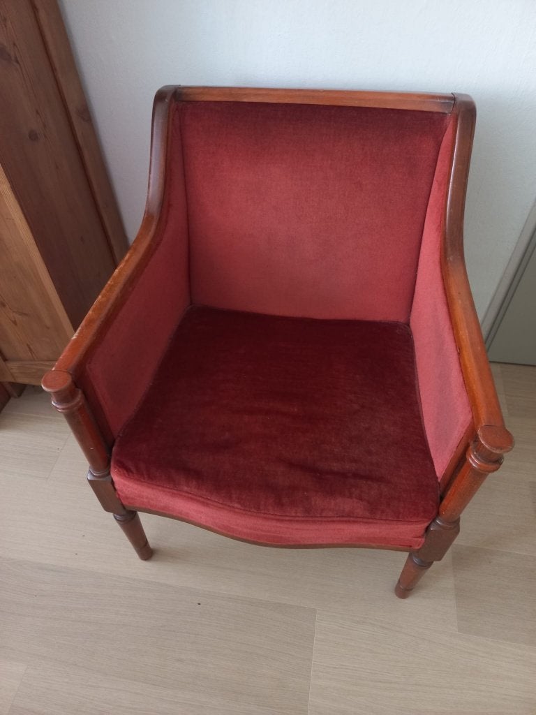 leunstoel / armchair, Huis en Inrichting, Fauteuils, Gebruikt, 75 tot 100 cm, Stof, 50 tot 75 cm