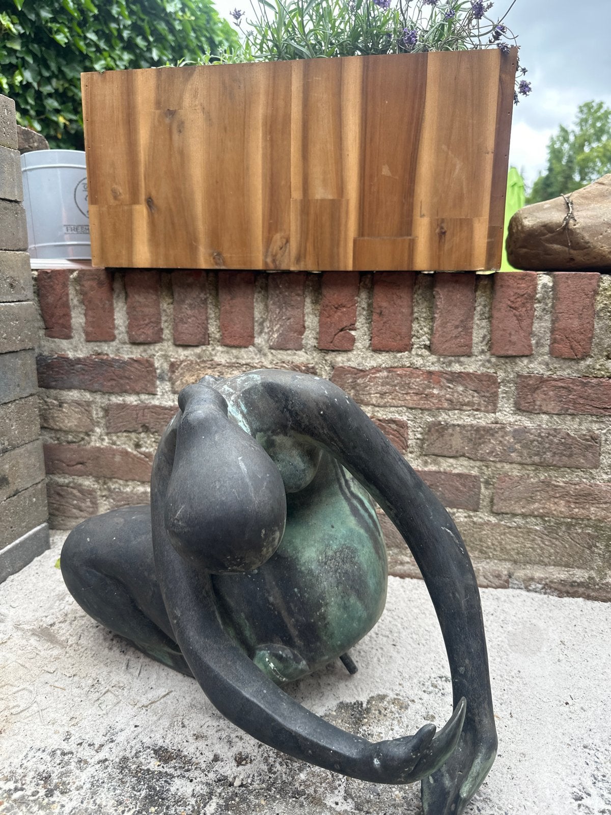 Tuinbeeld Ballerina - Elegant Bronzen Beeld voor Buiten, Tuin en Terras, Ophalen, Gebruikt, Metaal, Mensenbeeld
