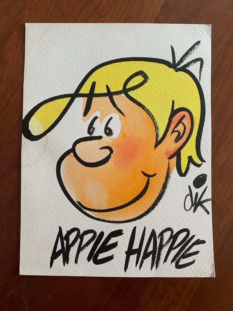 Appie Happie - Originele tekening van Dik Bruynesteyn, Antiek en Kunst, Ophalen of Verzenden