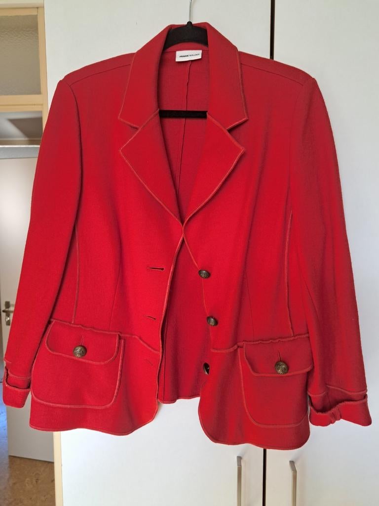 Frank Walder rood wollen jasje maat 44, Ophalen of Verzenden, Zo goed als nieuw, Maat 42/44 (L), Rood