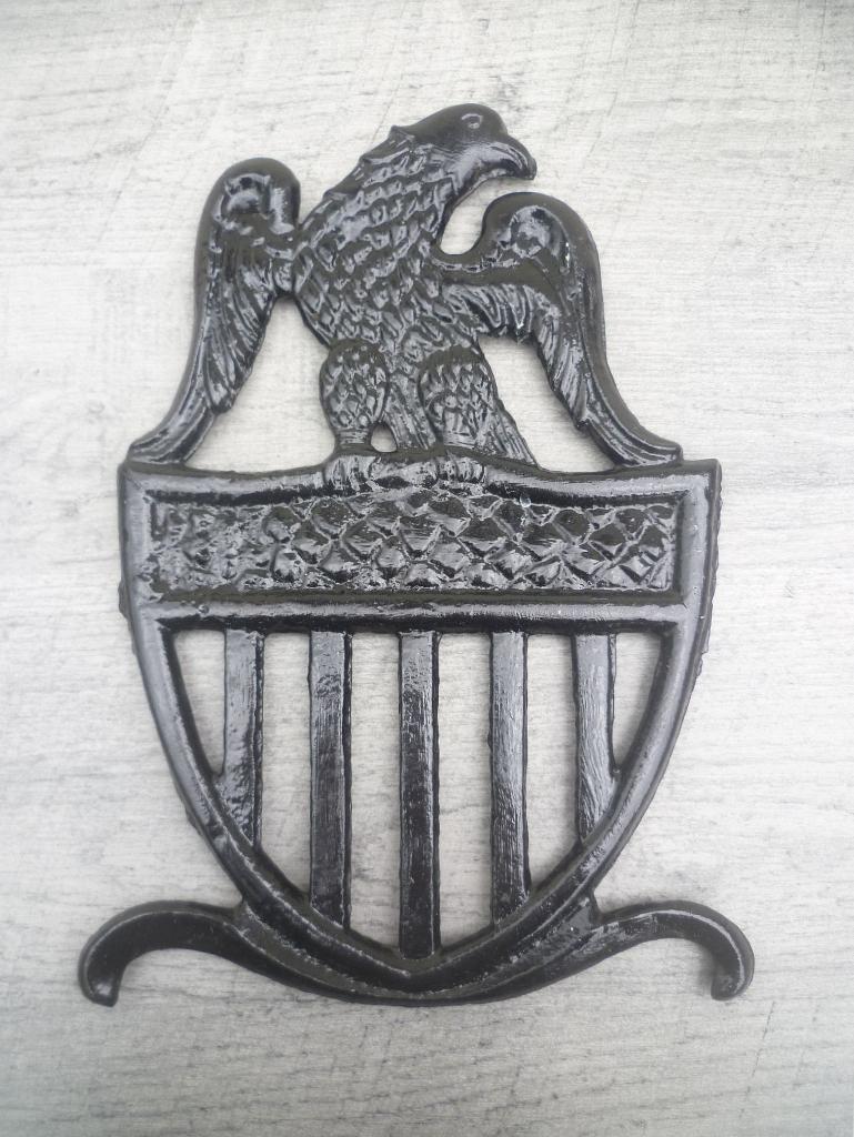 gietijzeren muur ornament ~ schild met adelaar / havik..., Antiek en Kunst, Curiosa en Brocante, Verzenden