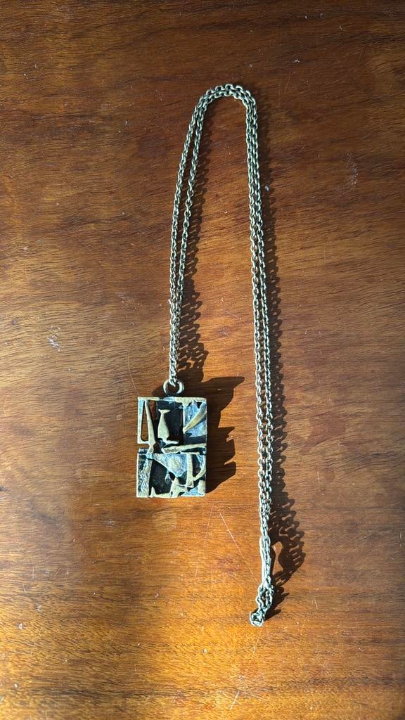 Vintage design hanger bronzen brutalits Jorma Laine, Ophalen of Verzenden, Brons, Hanger