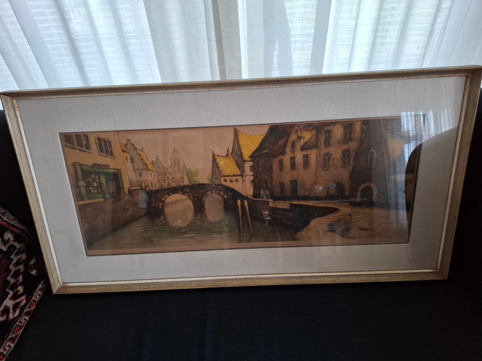 Sfeervolle ets van Brugge, Antiek en Kunst, Kunst | Etsen en Gravures, Ophalen