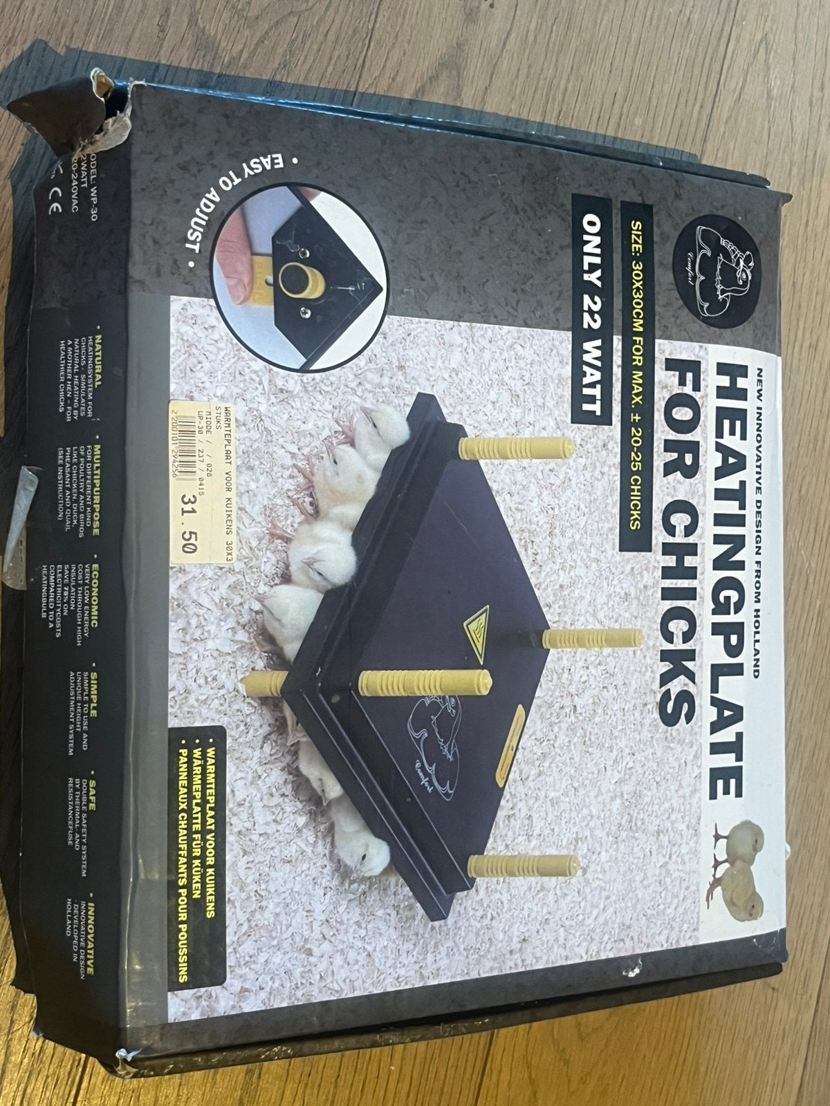 Warmte plaat 30x30cm 22 watt, Dieren en Toebehoren, Pluimvee | Toebehoren, Ophalen of Verzenden, Gebruikt, Overige typen