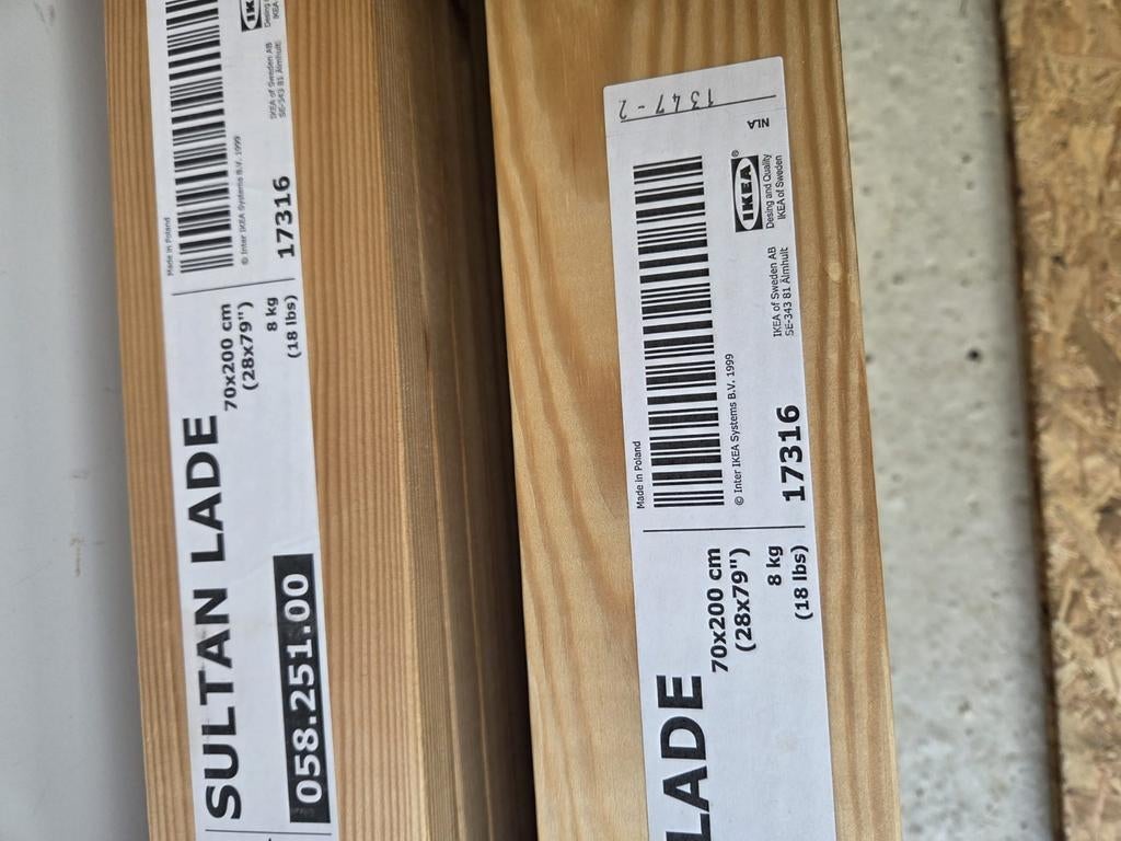 Lattenbodem 70 x 200cm ( 2set )Sultan Lade IKEA, Huis en Inrichting, Ophalen, Zo goed als nieuw