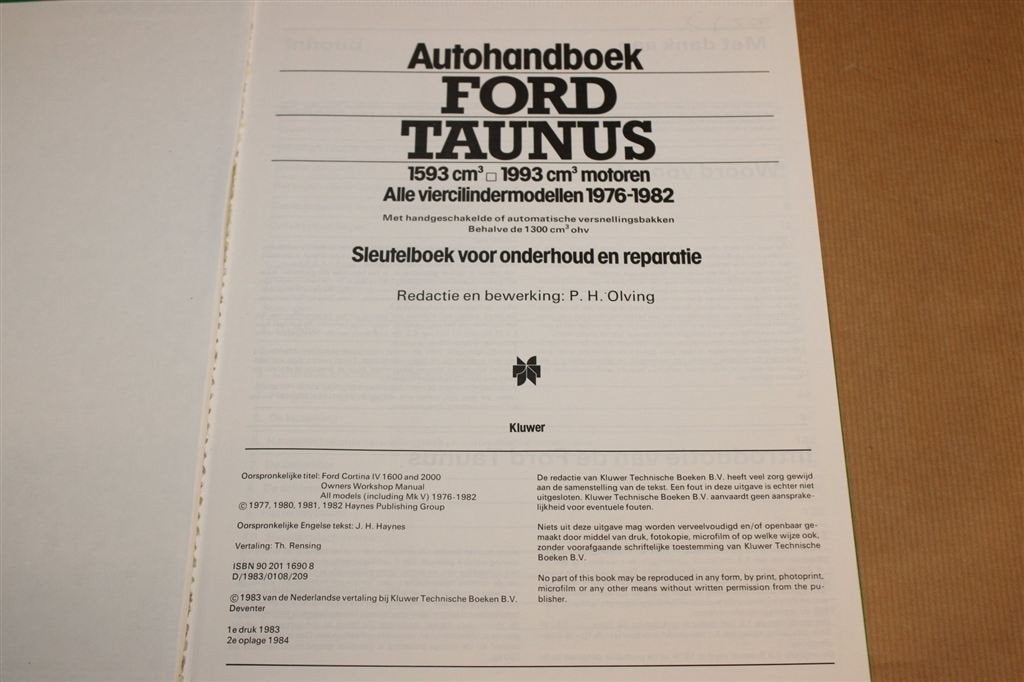 Ford Taunus — Autohandboek Onderhoud & Reparatie 1976-82, Ophalen of Verzenden