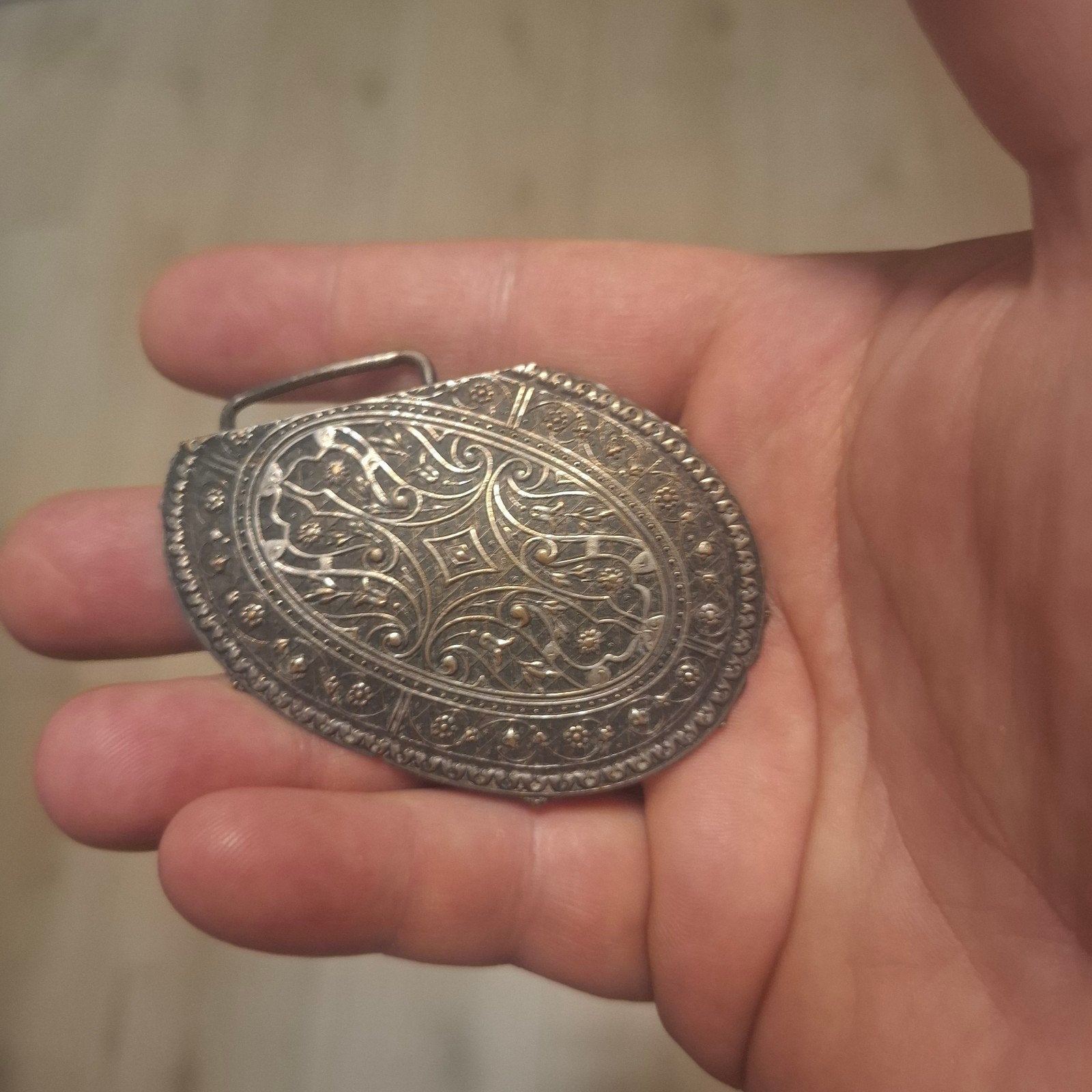Ottomaanse stijl riemgesp bodemvondst! Zilver, Antiek en Kunst, Ophalen of Verzenden
