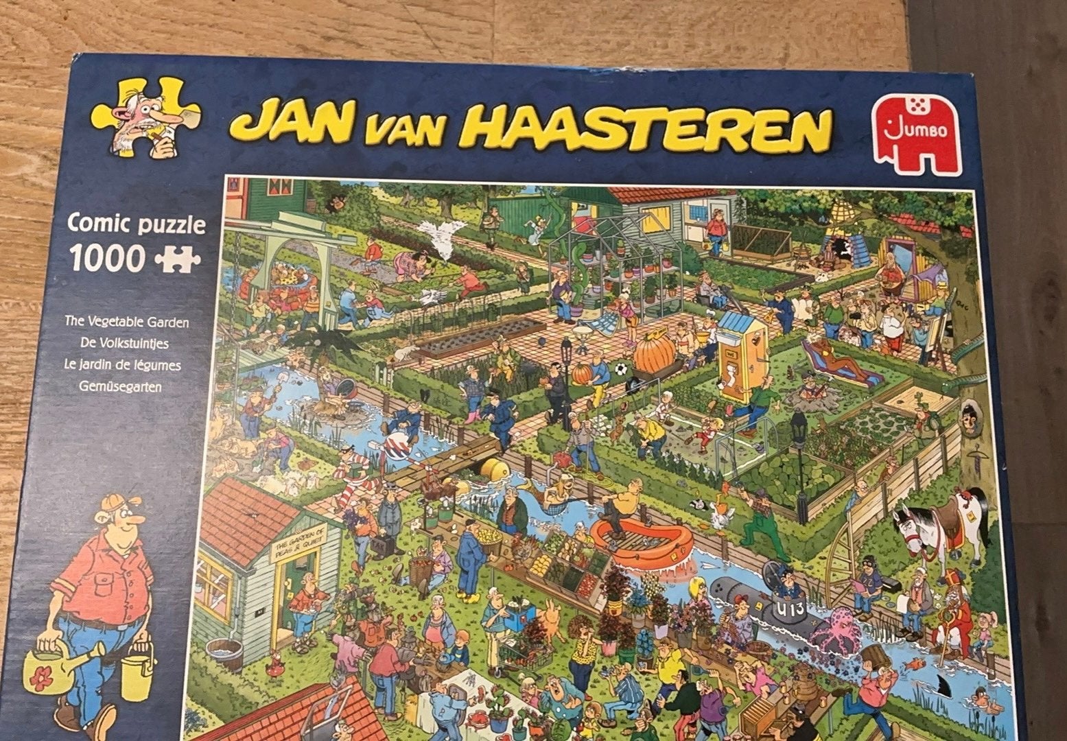 Jan van Haasteren De Volkstuintjes 1000 stukjes, Hobby en Vrije tijd, Denksport en Puzzels, Ophalen, 500 t/m 1500 stukjes, Gebruikt