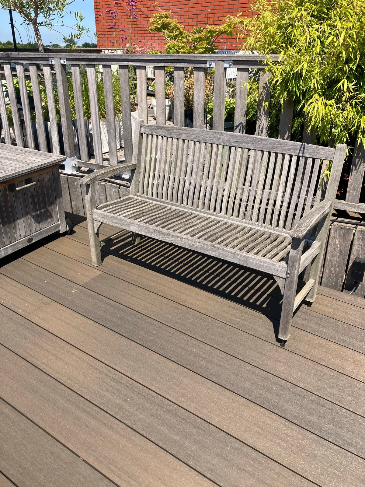 Houten tuinbank - Teakhout, Tuin en Terras, Tuinbanken, Ophalen of Verzenden, Gebruikt, Teakhout
