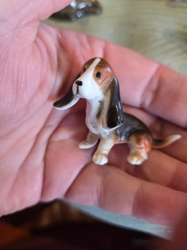 Schattig porseleinen Basset Hound beeldje, Ophalen of Verzenden