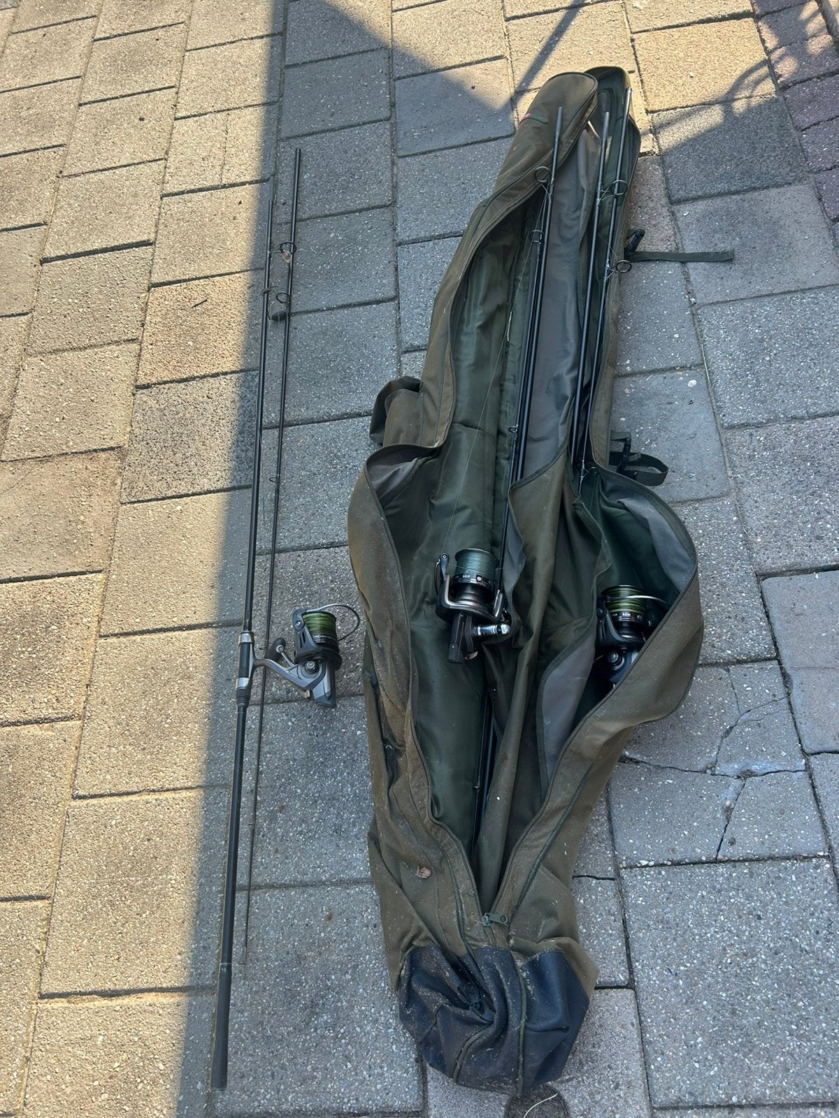Karper hengel set, Watersport en Boten, Ophalen, Zo goed als nieuw, Complete set