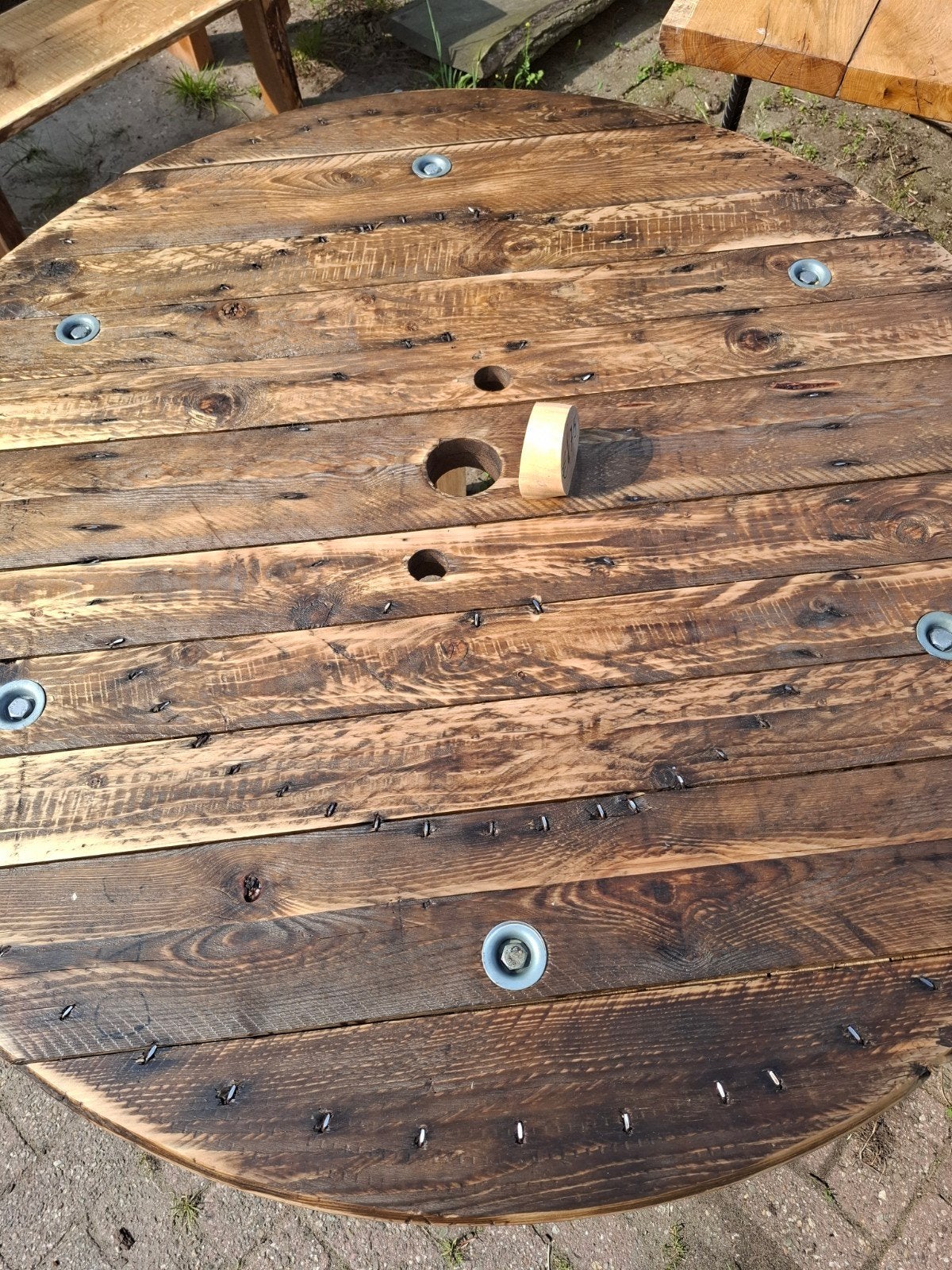 Buitentafel van kabelhaspel, Ophalen, Gebruikt